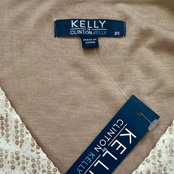 NWT‎ Kelly by Clinton Kelly Sequin Basic Knit Tank Top 2x - Picture 3 of 8